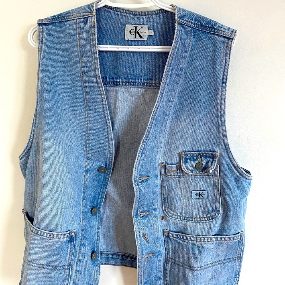 Calvin Klein Sleeveless jean jacket